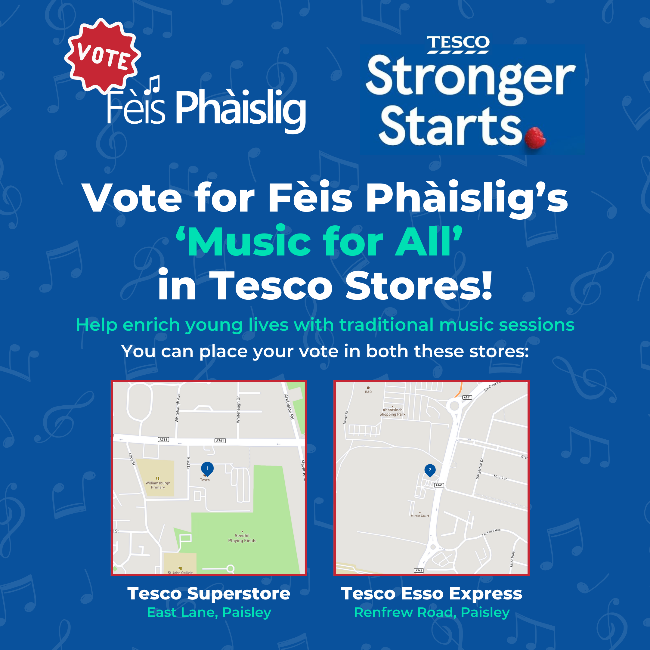Vote for Fèis Phàislig’s ‘Music for All’ in Tesco Stores!